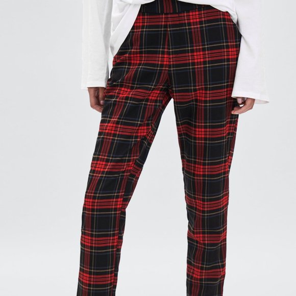 Zara Pants - Zara red plaid tartan ankle pants